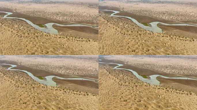 4K航拍新疆地区塔克拉玛干沙漠风景5
