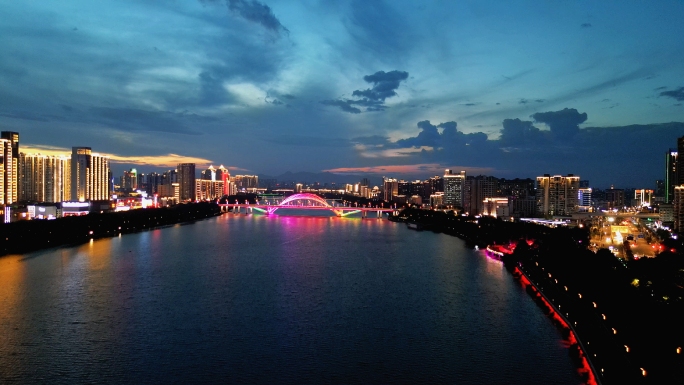 航拍赣州晚霞赣州夜景赣州风光大美赣州