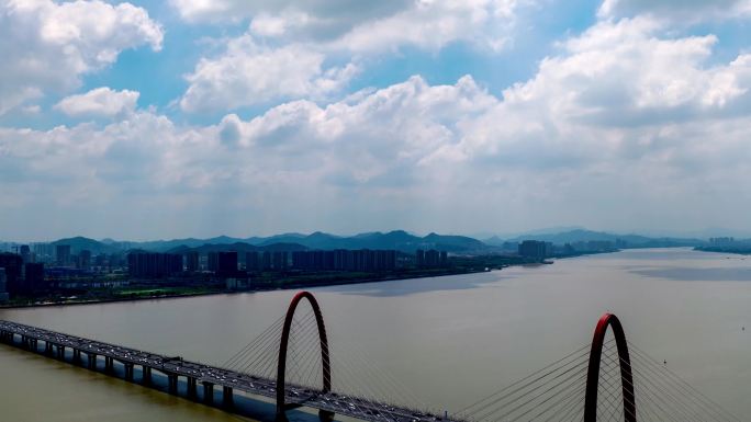 杭州之江大桥延时摄影 白云翻滚