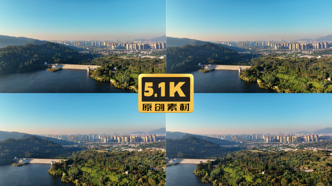 5K-松华坝水库俯瞰昆明城市