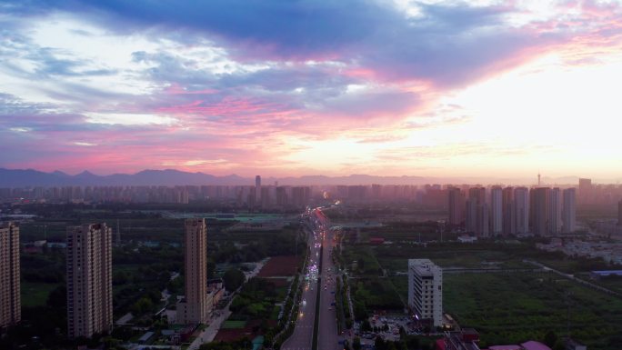 石家庄雨后夕阳