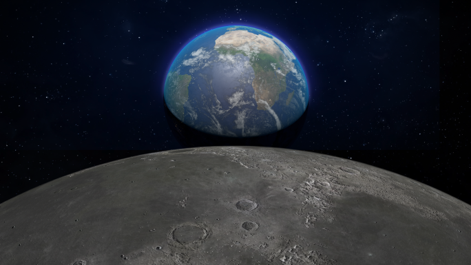 从太空看月球和地球