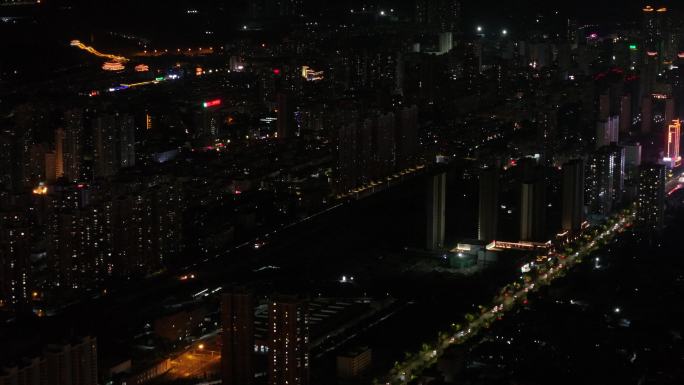 4K-Log-航拍兰州夜景、西固东路