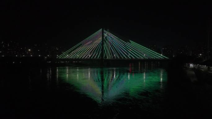 4K原素材-航拍兰州银滩黄河大桥