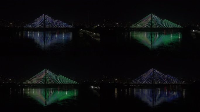 4K原素材-航拍兰州银滩黄河大桥