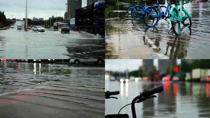 城市内涝暴雨台风过后自然灾害防灾减灾洪水