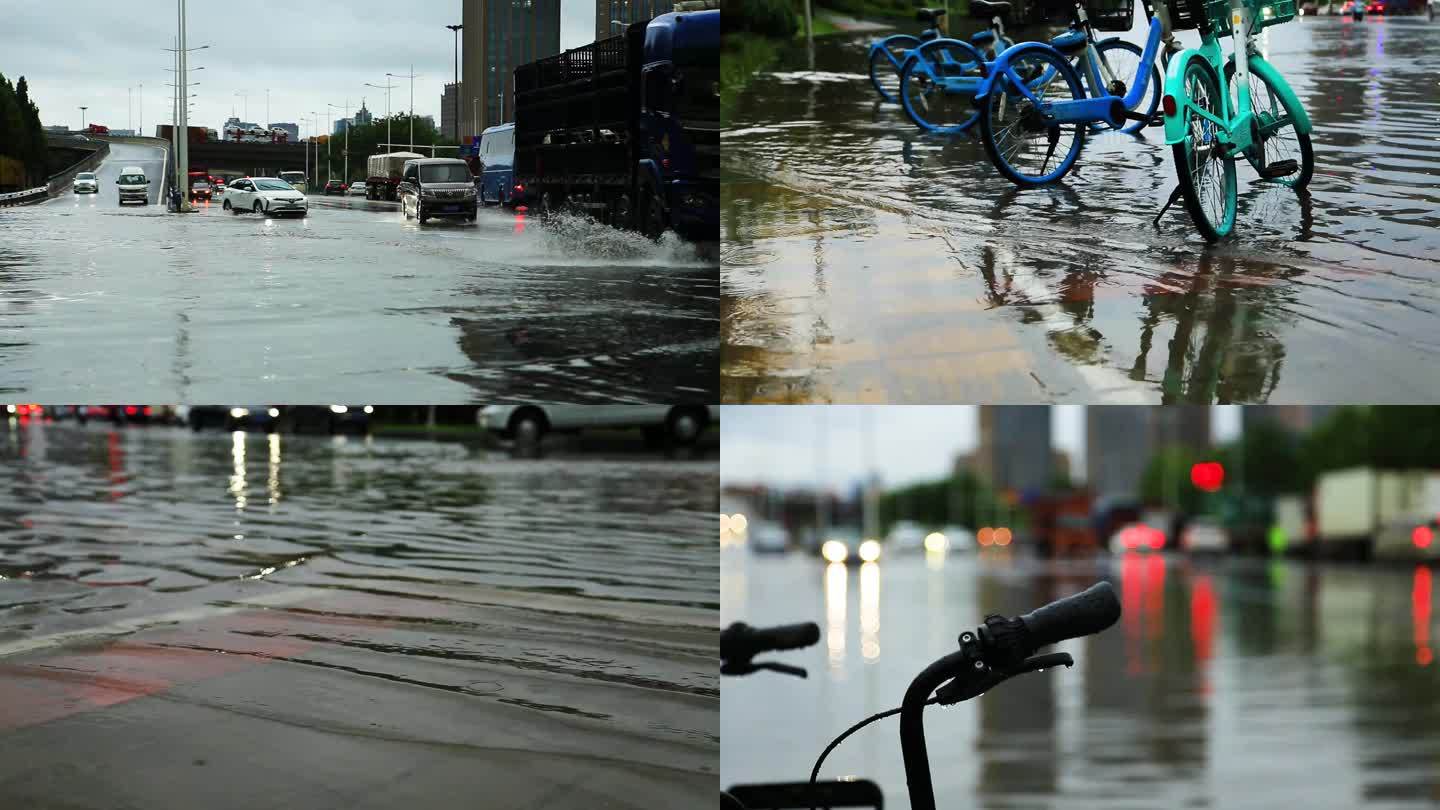 城市内涝暴雨台风过后自然灾害防灾减灾洪水