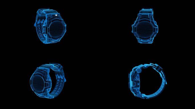 电子手表蓝色科技线条通道素材