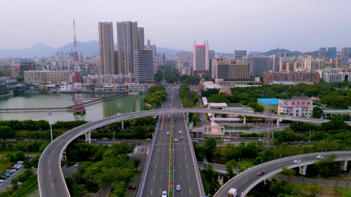 泉州万达宝洲路刺桐路车流延时摄影