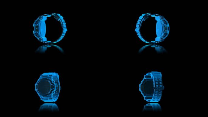 电子手表全息蓝色科技通道素材