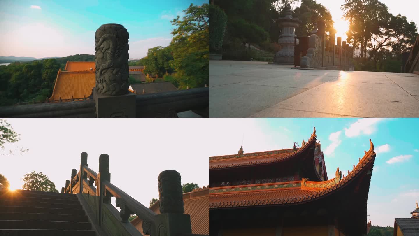 实拍寺庙修行僧人祈福佛教建筑视频素材