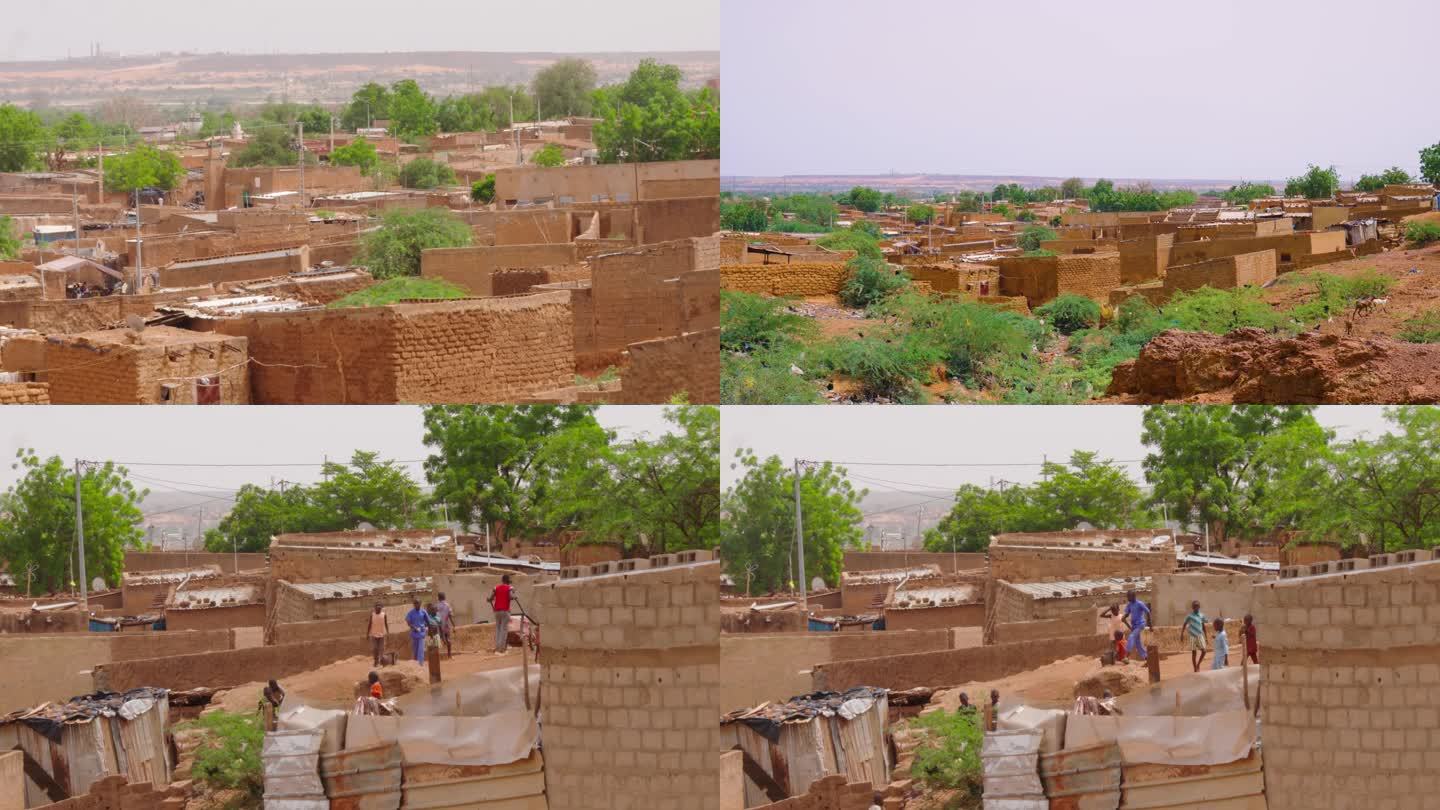 非洲贫民居住区 非洲郊区村庄 非洲村庄