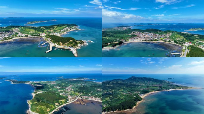 唯美大气蓝天白云海岛岛屿海景航拍