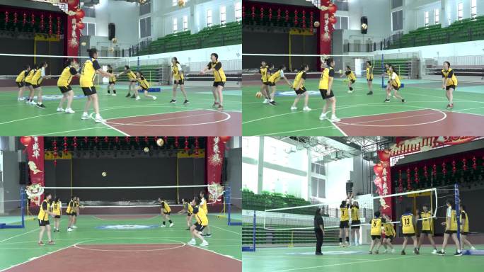 女子排球比赛训练
