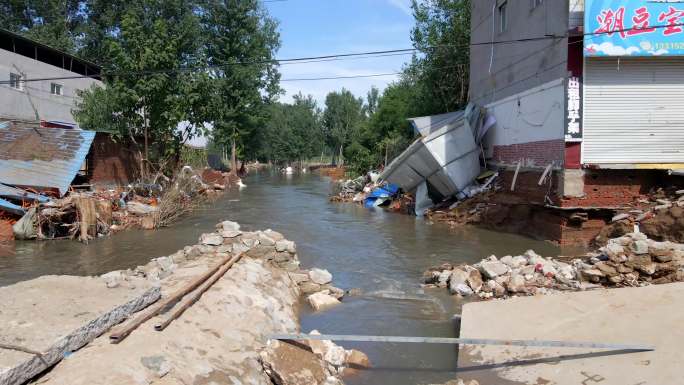 洪水 断桥 坍塌 洪灾 地震 涿州洪灾