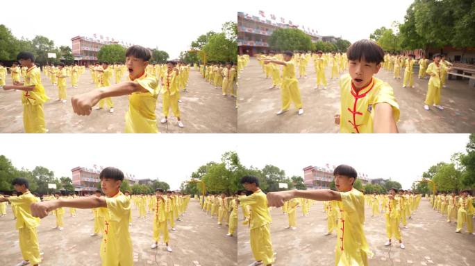 学生孩子传统武术打拳