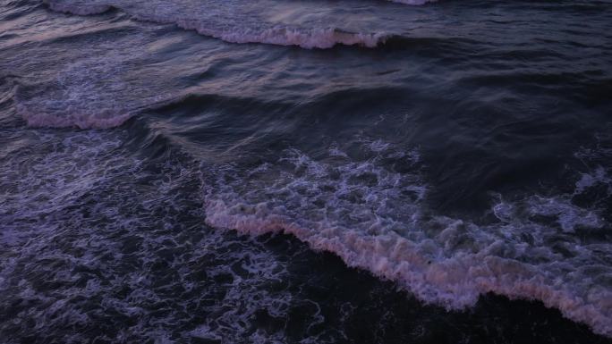 黄昏 大海 浪花  波浪