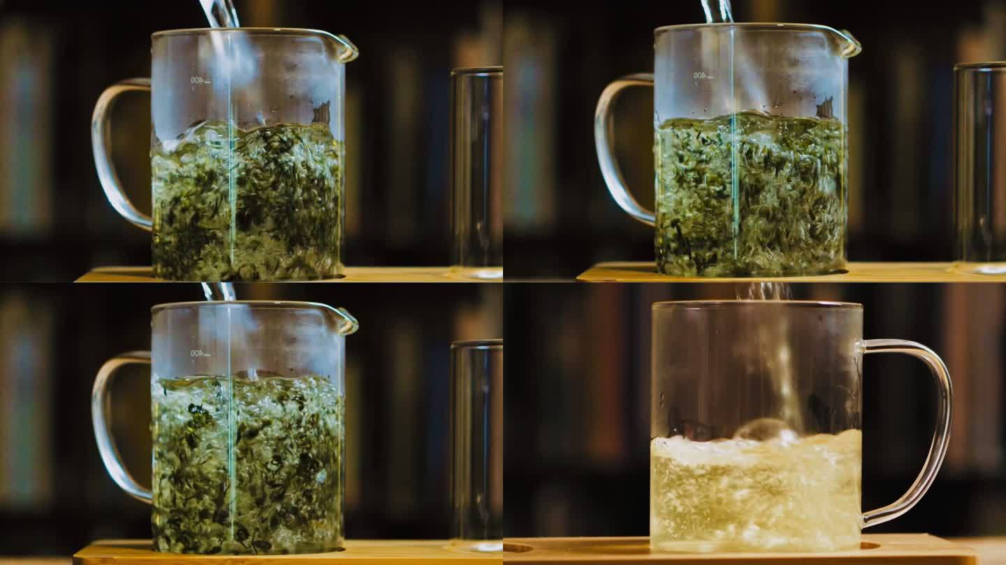 冲茶泡茶倒茶茶叶绿茶