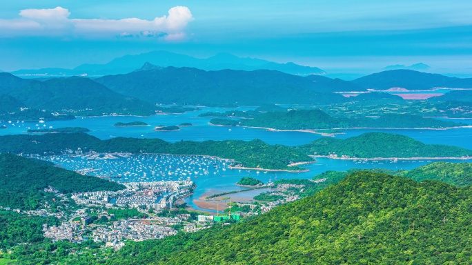 【正版素材】香港西贡半岛大全景