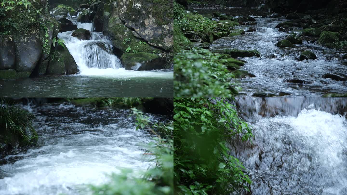 实拍小溪河流山泉水