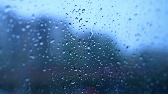 窗外雨滴 雨珠水珠 光影变化