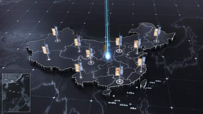简约科技感地图辐射中国