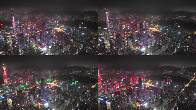深圳市民中心夜景航拍