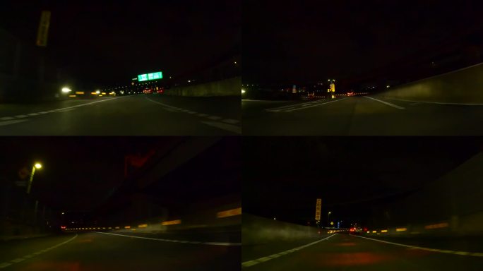 晚上在高速公路上开车