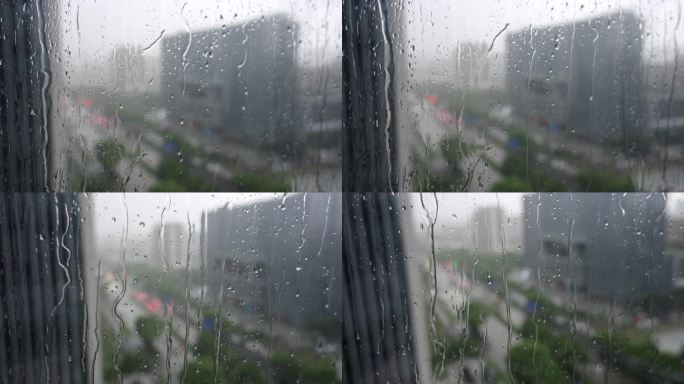 4k合集下雨天雨水流过高楼玻璃