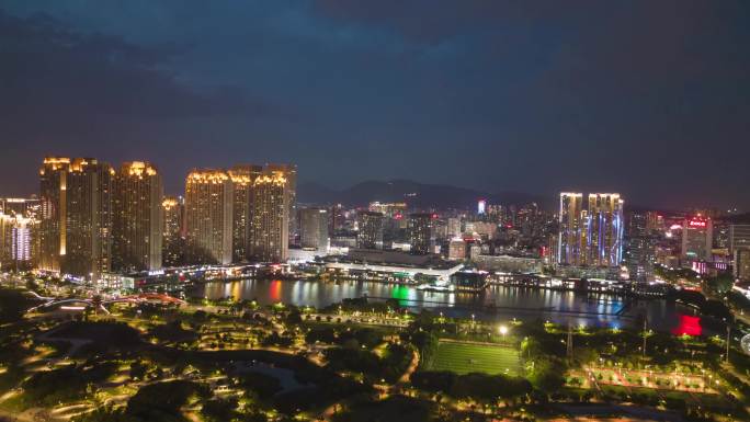 航拍泉州夜景延时浦西万达夜景泉州延时