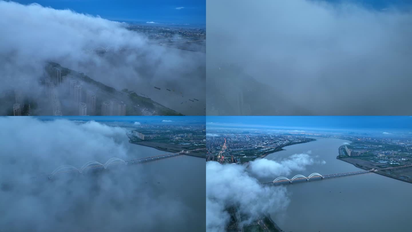 杭州九堡大桥云雾