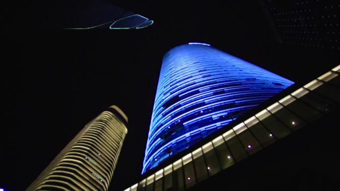 广州夜景仰拍高楼大厦 WJ