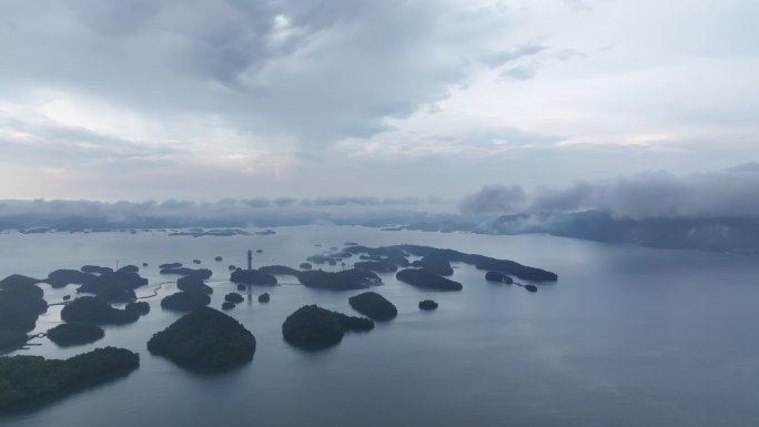 江西九江柘林湖庐山西海航拍云雾