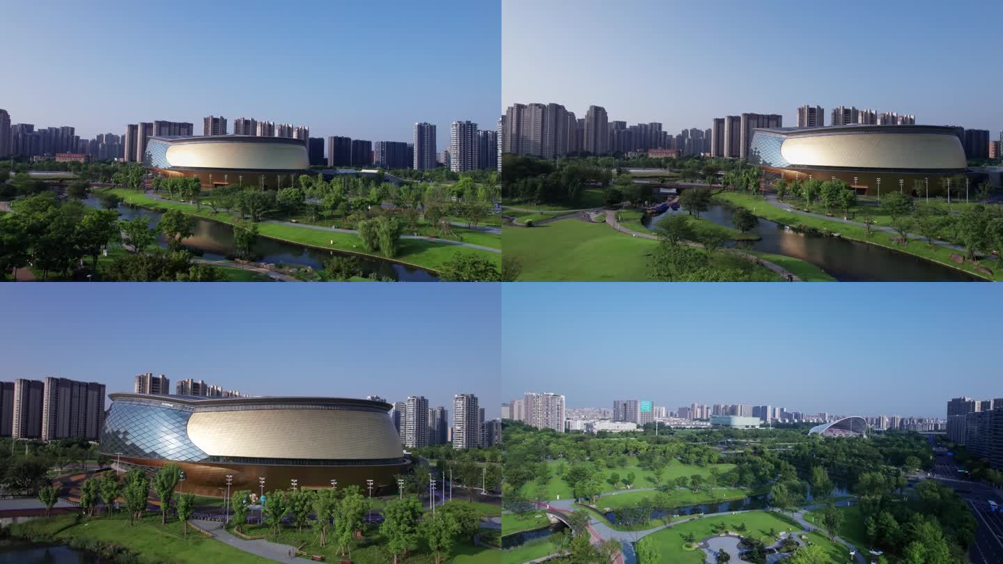 2023夏日清晨 杭州亚运公园 4k航拍