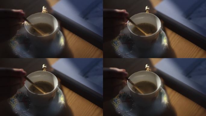原创搅动咖啡创意视频