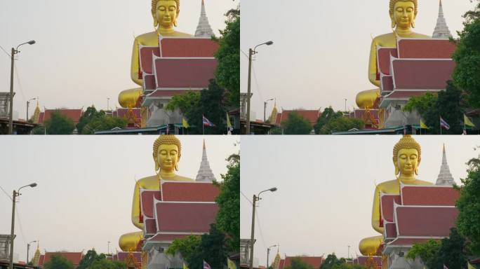 曼谷的大金佛庙宇佛像佛塔佛祖祈福拜佛