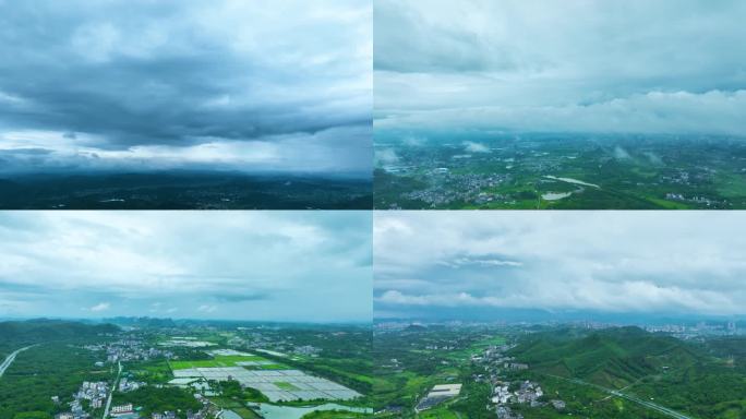 云雾缭绕 大好山河 山村生态宜居烟雨朦胧