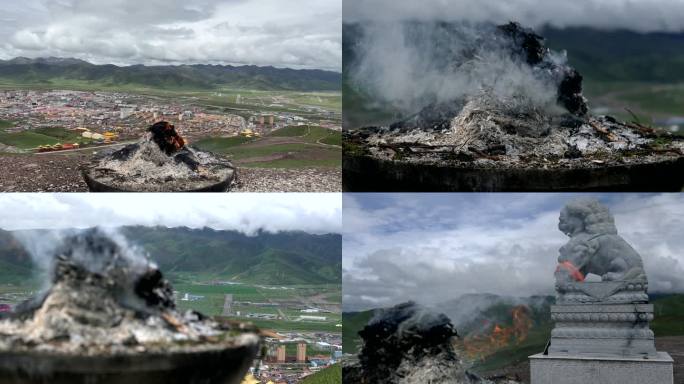 俯瞰青藏高原果洛州玛沁县