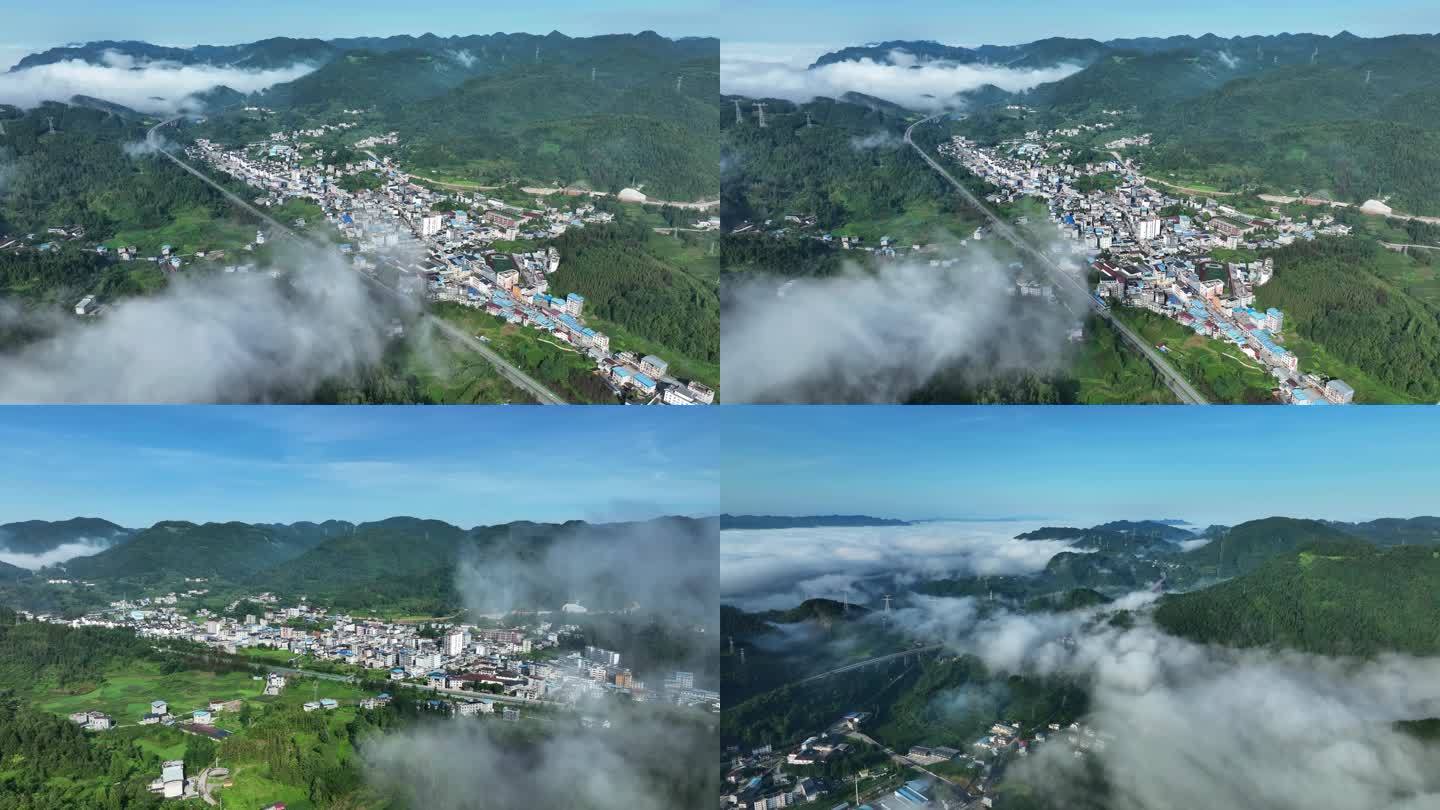 航拍山区村庄4K