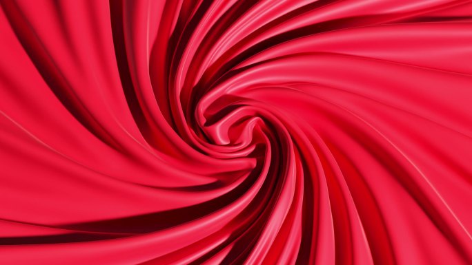 红色柔软的布料飘动面料纺织绸缎丝绸旋转