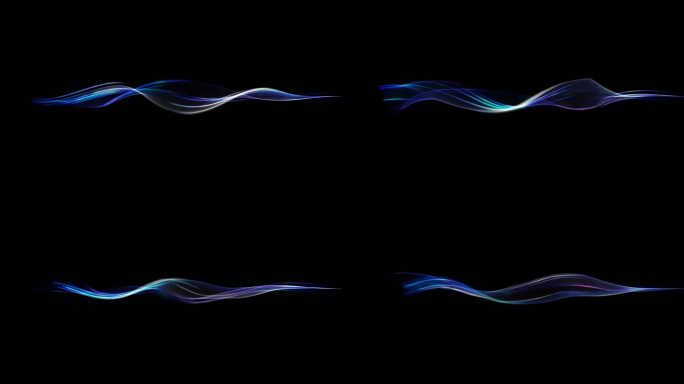 蓝紫色飘带音波声波-无缝循环带透明通道