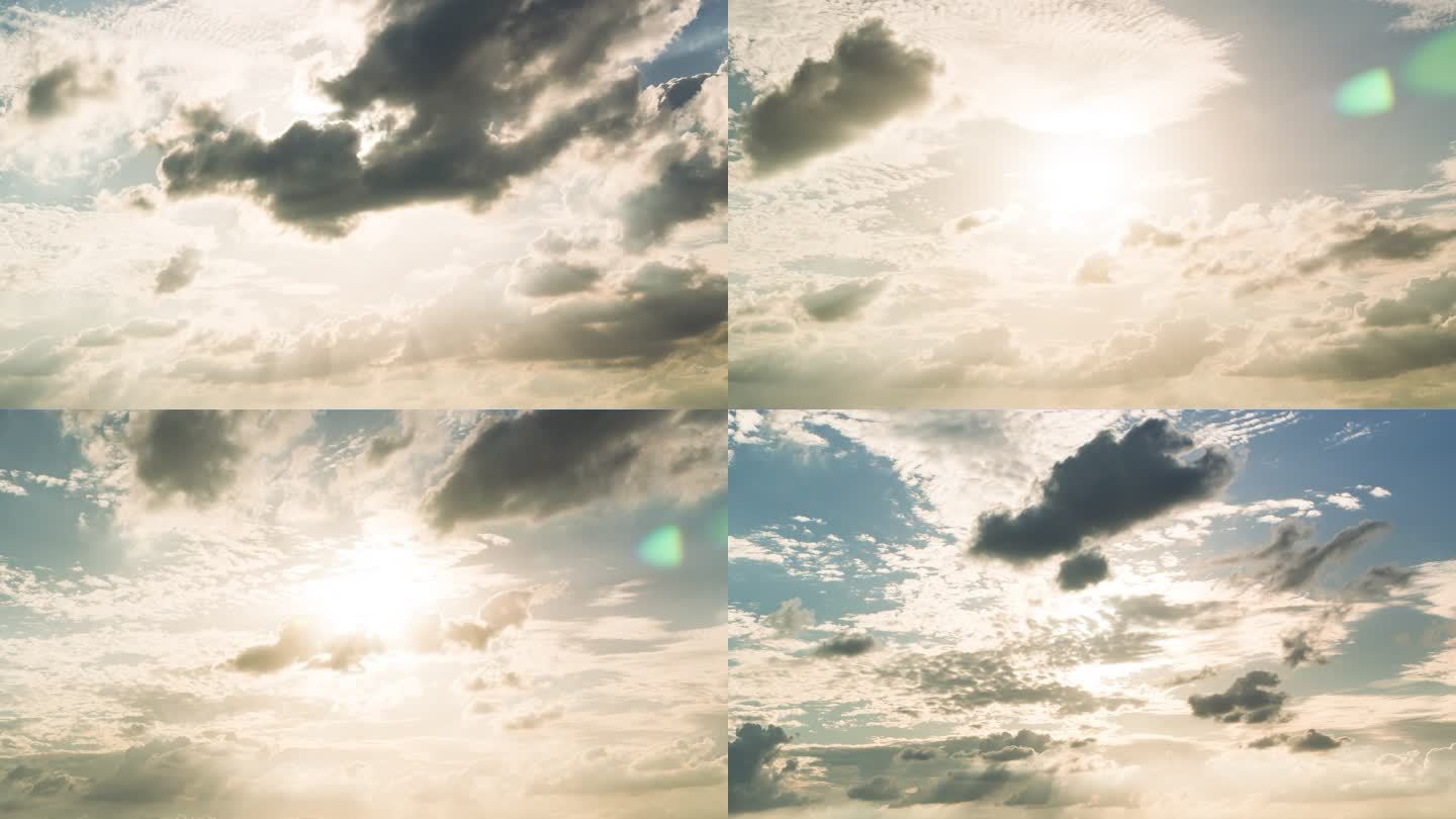 【4K】太阳突破云层穿透云层
