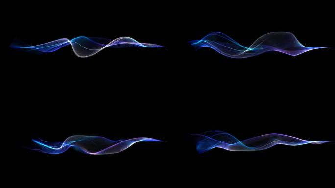 蓝紫色飘带音波声波-无缝循环带透明通道