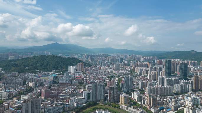 航拍龙岩延时龙岩新罗区龙岩大景