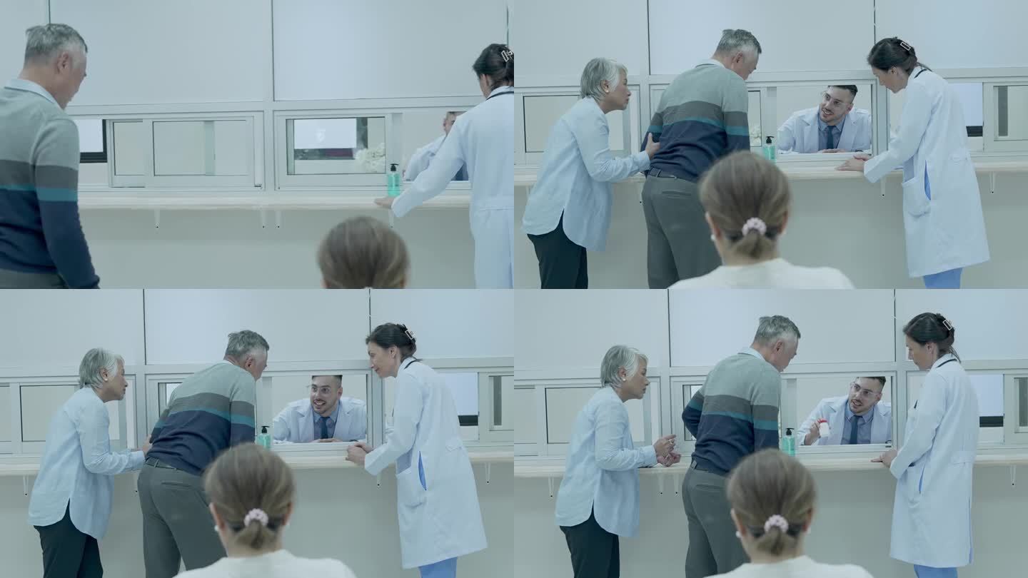 4k分辨率的医疗概念。药剂师正在医院里给病人配药。