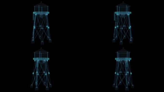 科幻水塔 室外场景信号塔战争复古塔楼游戏