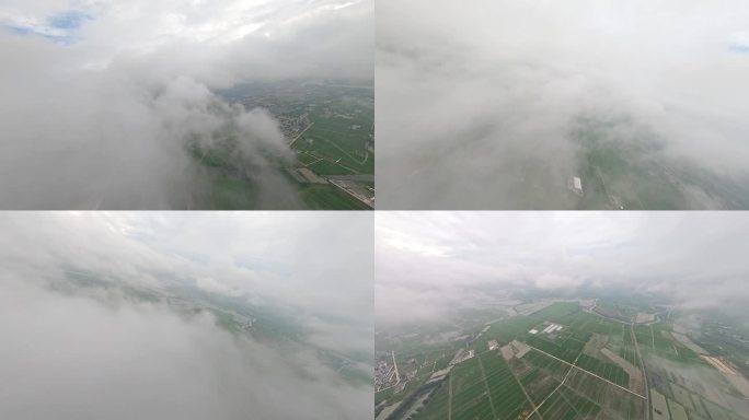 穿越机航拍穿云穿越云层平流雾云海