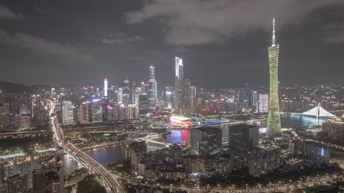 广州天河中央商务区夜景