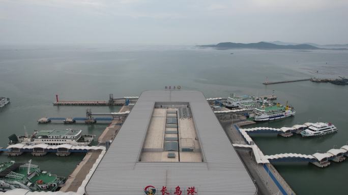 山东烟台长岛港口码头航拍 (7)