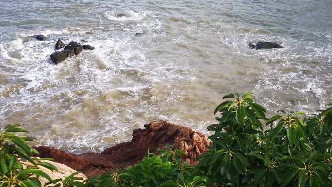 大海浪花海边海滩一分钟以上长视频3